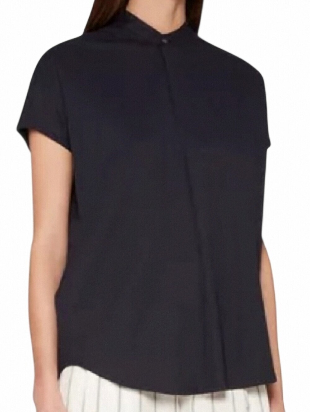 Club Monaco Jandina Shirt Black Womens Small Minimalist